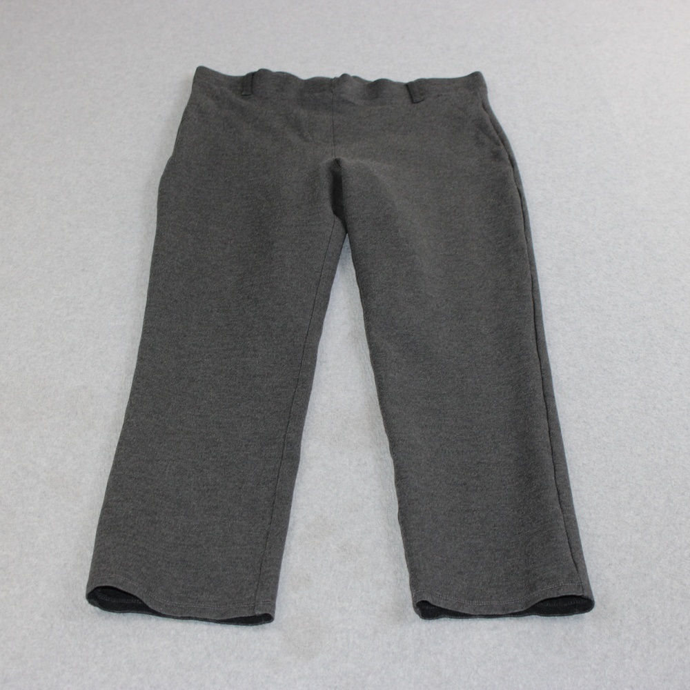 Quince Pants Women Medium Gray Ponte Straight Leg Pull On Office Work Travel